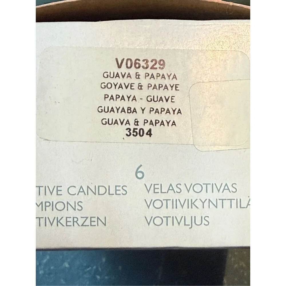 PartyLite Orange Yellow Mojito; Guava & Papaya Votive Candles 2 Boxes 6 Candles